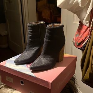 Deep grey calf hair boots
